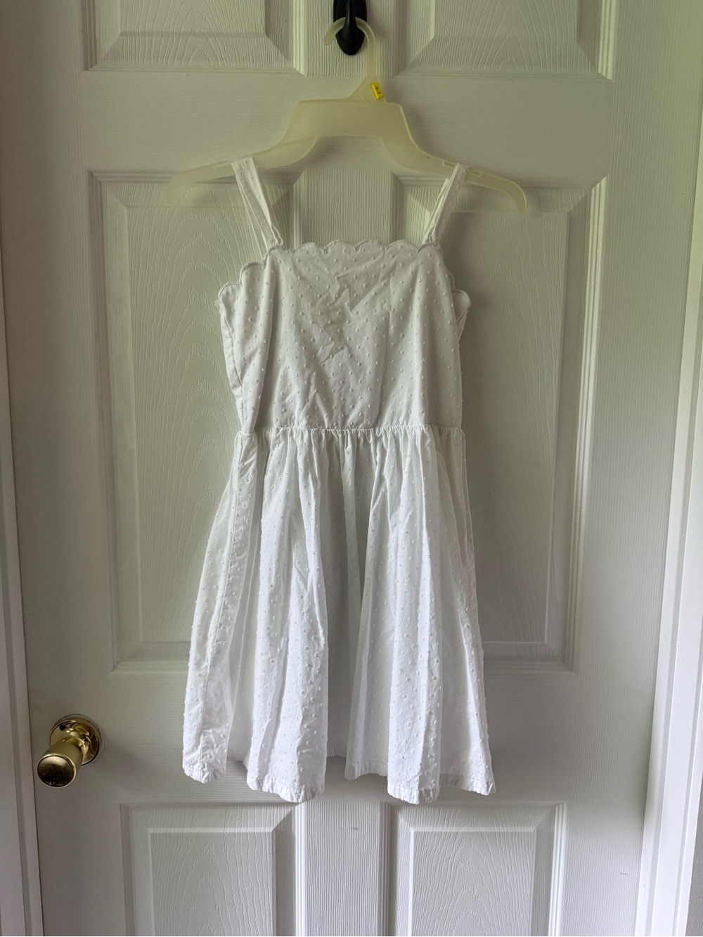 Girls White Eyelet Spaghetti-Strap Dress
